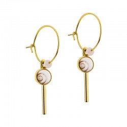 Boucles d'oreilles plaqué or avec deux yeux de sainte lucie