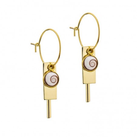 Boucles d'oreilles plaqué or avec deux yeux de sainte lucie