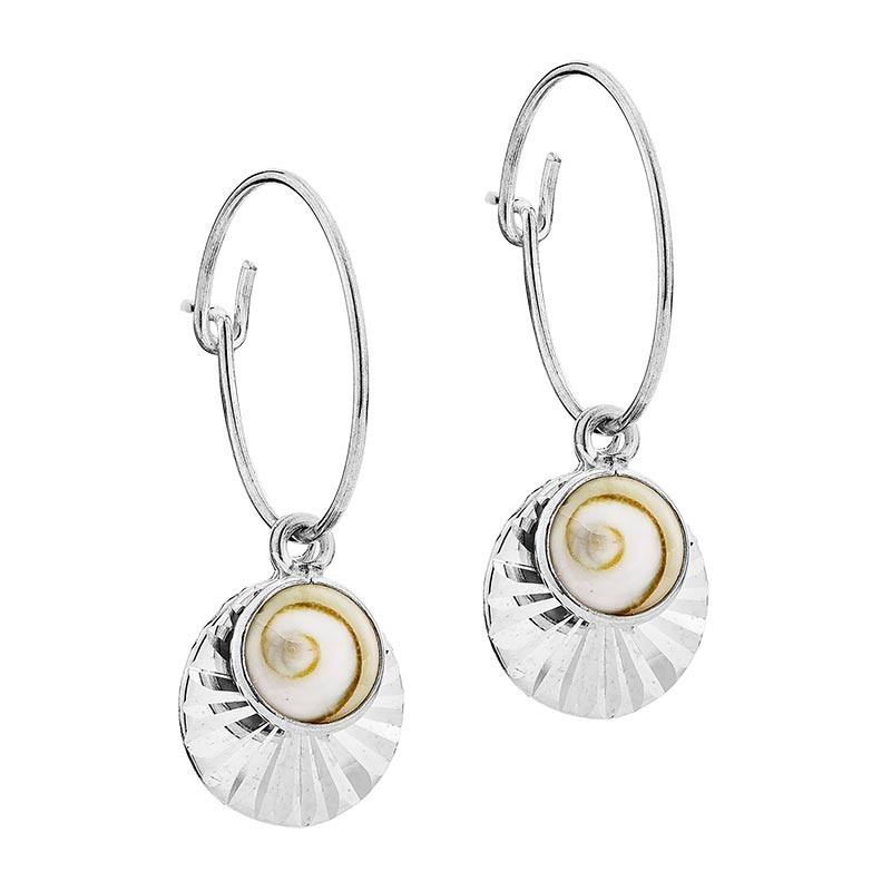 Boucles d'oreilles plaqué or avec deux yeux de sainte lucie