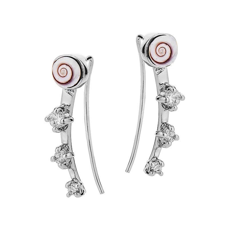 Boucles d'oreilles plaqué or avec deux yeux de sainte lucie