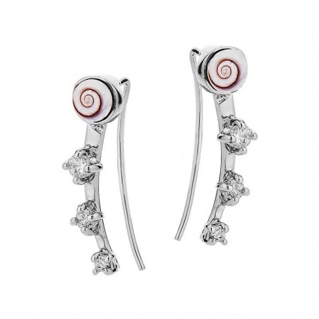 Boucles d'oreilles plaqué or avec deux yeux de sainte lucie