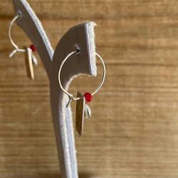 Boucles d'oreilles Argent SEC275ROUGE