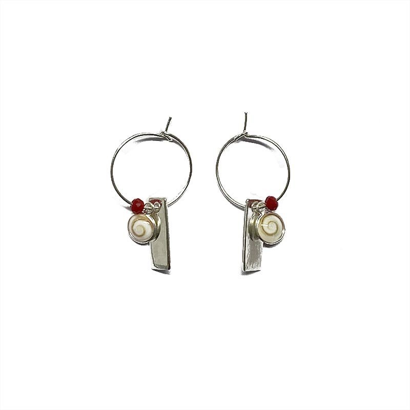 Boucles d'oreilles Argent SEC275ROUGE