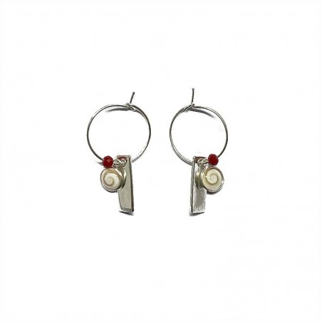 Boucles d'oreilles Argent SEC275ROUGE