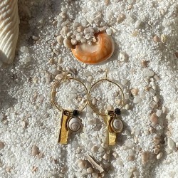 Boucles d'oreilles dorées à l'or fin POSEC275MEDINOIR