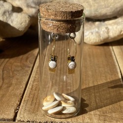 Boucles d'oreilles dorées à l'or fin POSEC275MEDINOIR