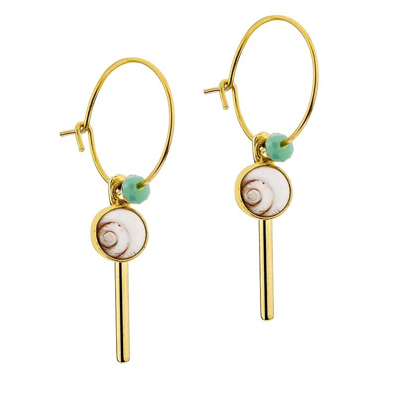 Boucles d'oreilles dorées à l'or fin  POSEC274MEDITURQ