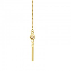 Collier sautoir doré à l'or fin avec œil de sainte Lucie