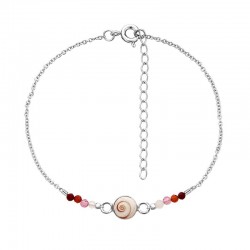 Bracelet chaine argent et oeil de sainte lucie méditerranéen
