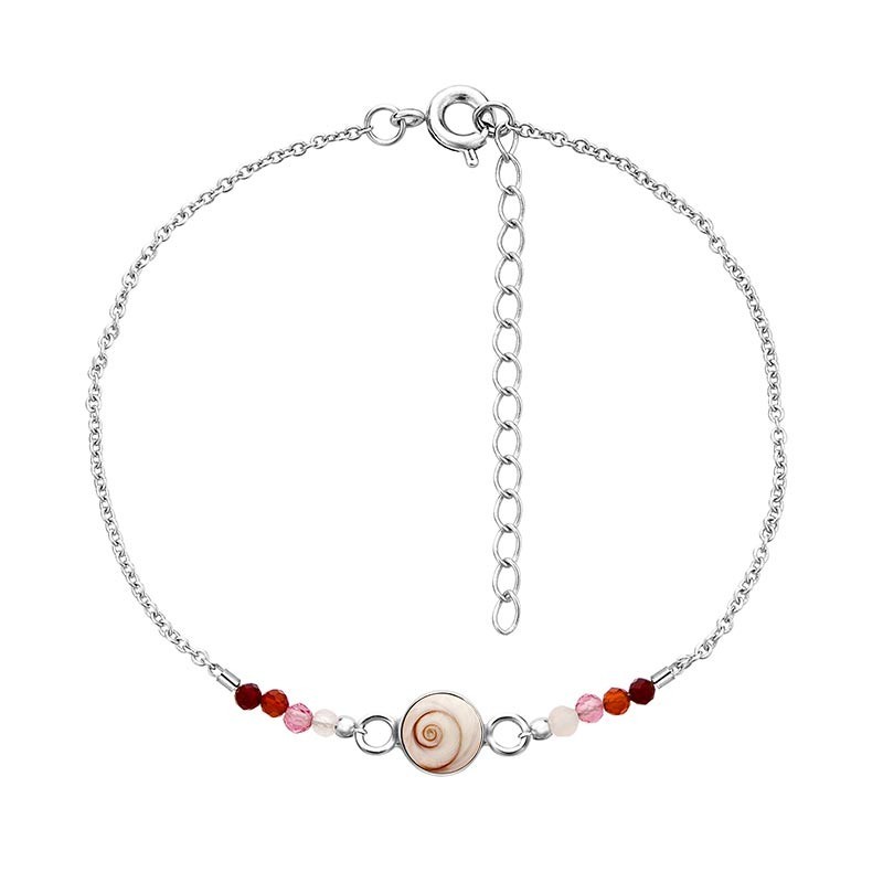 Bracelet chaine argent et oeil de sainte lucie méditerranéen