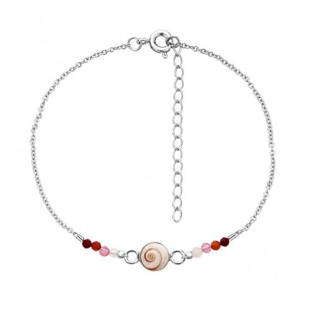 Bracelet chaine argent et oeil de sainte lucie méditerranéen