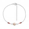 Bracelet chaine argent et oeil de sainte lucie méditerranéen