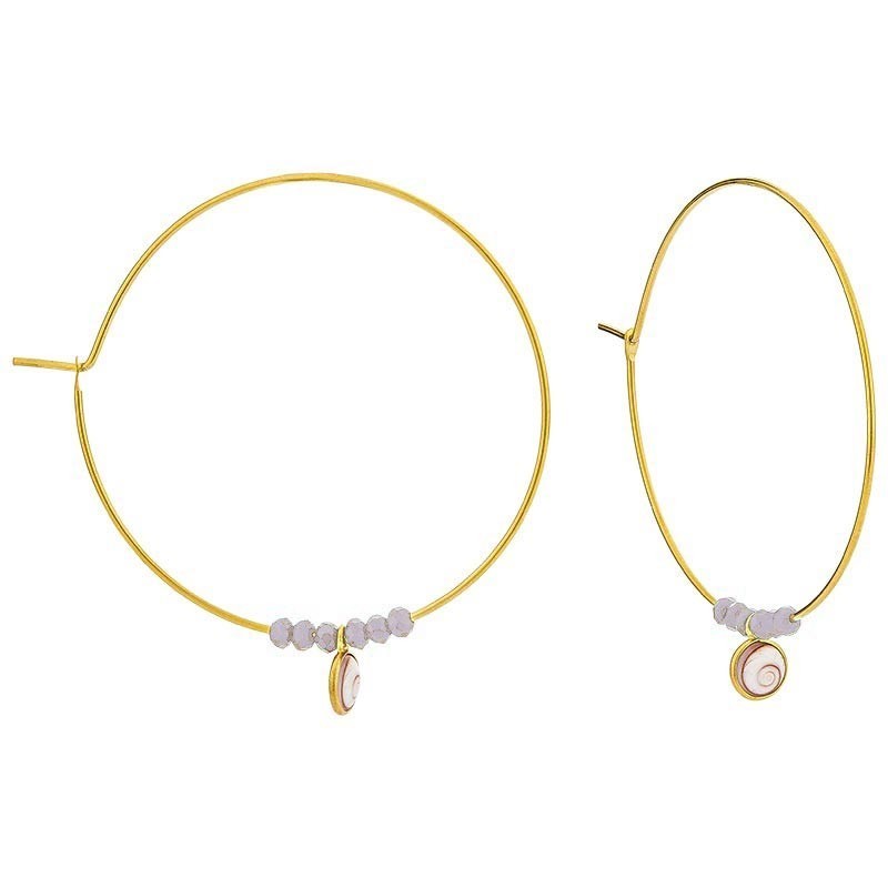 Boucles d'oreilles dorées à l'or fin POSEC278MEDIROSE