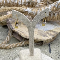 Boucles d'oreilles dorées à l'or fin POSEC275MEDINOIR