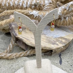 Boucles d'oreilles dorées à l'or fin POSEC275MEDIROUGE