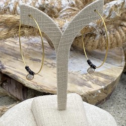 Boucles d'oreilles dorées à l'or fin POSEC278MEDIN