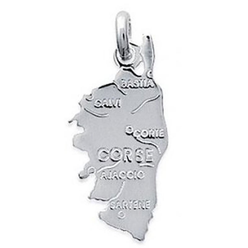 pendentif argent Corse carte