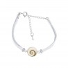 Bracelet fantaisie alcantara blanc et oeil de sainte Lucie
