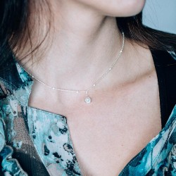 Collier Argent SSCC2005AGATBLC-ARG