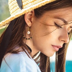 Boucles d'oreilles dorées POSEC280NMEDI