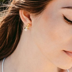 Boucles d'oreilles Clou dorées POSEC48215MEDI