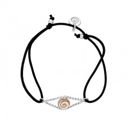 bracelet cordon coton noir avec oeil de sainte lucie