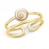 Bague ajustable dorée à l'or fin avec oeil de ste lucie