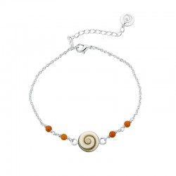 Bracelet argent oeil de ste lucie pacifique et corail