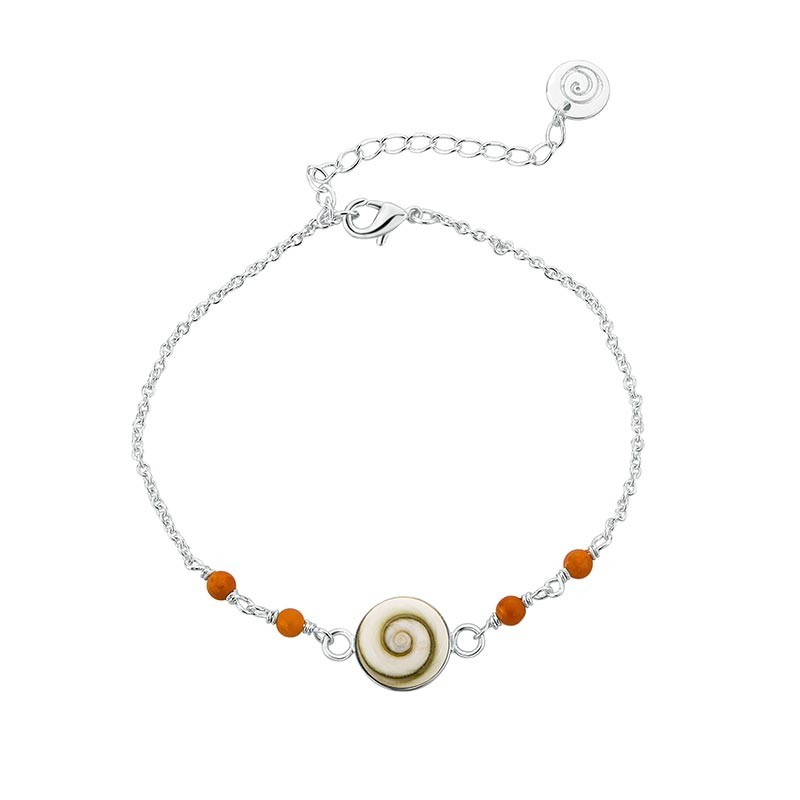 Bracelet argent oeil de ste lucie pacifique et corail