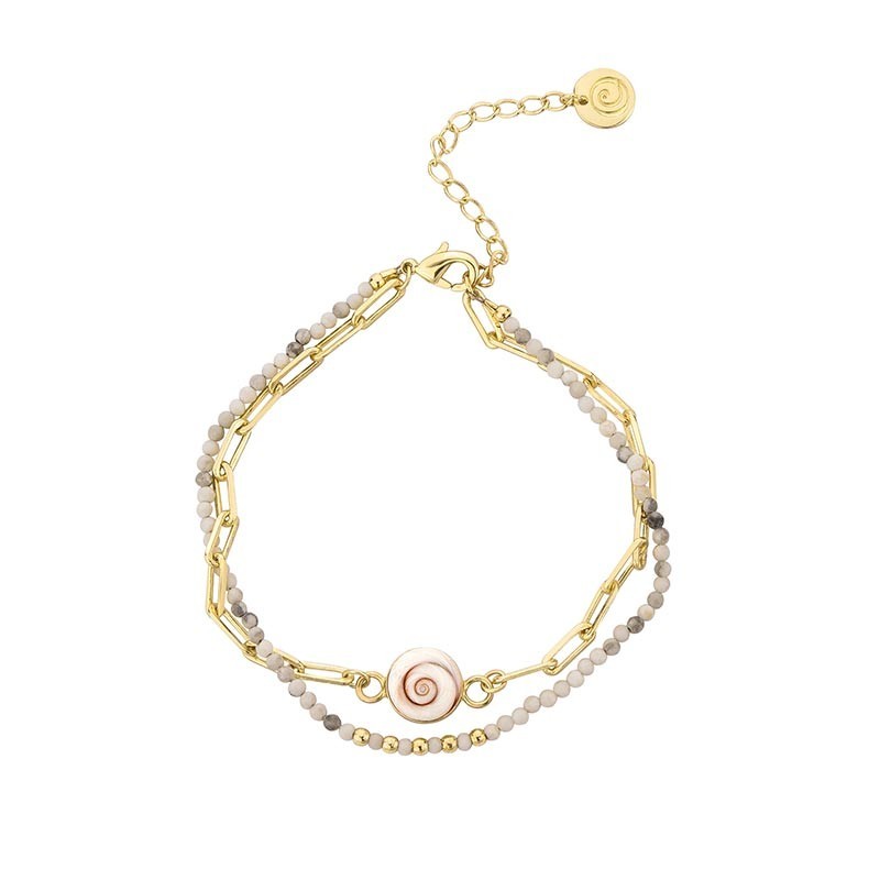 Bracelet oeil de ste lucie et agate POSBC248agateblcMEDI