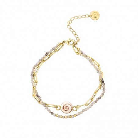 Bracelet oeil de ste lucie et agate POSBC248agateblcMEDI