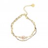Bracelet oeil de ste lucie et agate POSBC248agateblcMEDI