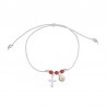 Bracelet oeil de Ste Lucie et corail SBC095r