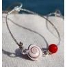Bracelet œil de Ste Lucie et corail SBC096CORMEDI