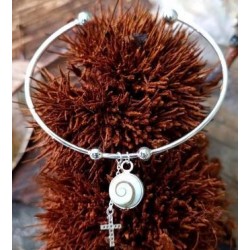 Bracelet oeil de sainte lucie et croix SBC091BIS