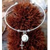 Bracelet oeil de sainte lucie et croix SBC091BIS