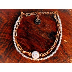 Bracelet oeil de ste lucie et agate POSBC248agateblcMEDI