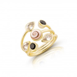 Bague œil de Ste Lucie et...