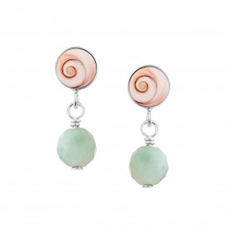 Boucles d'oreilles œil de sainte Lucie et amazonite