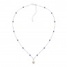 Collier Argent œil de Ste Lucie et agate bleue