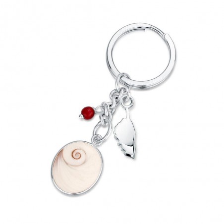 Porte clefs œil de ste Lucie, corail et Corse SSDC005médi