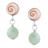 Boucles d'oreilles œil de sainte Lucie et amazonite