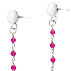 Boucles d'oreilles Argent SEC304RUBYMEDI-ARG