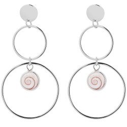 Boucles d'oreilles plaqué or avec deux yeux de sainte lucie