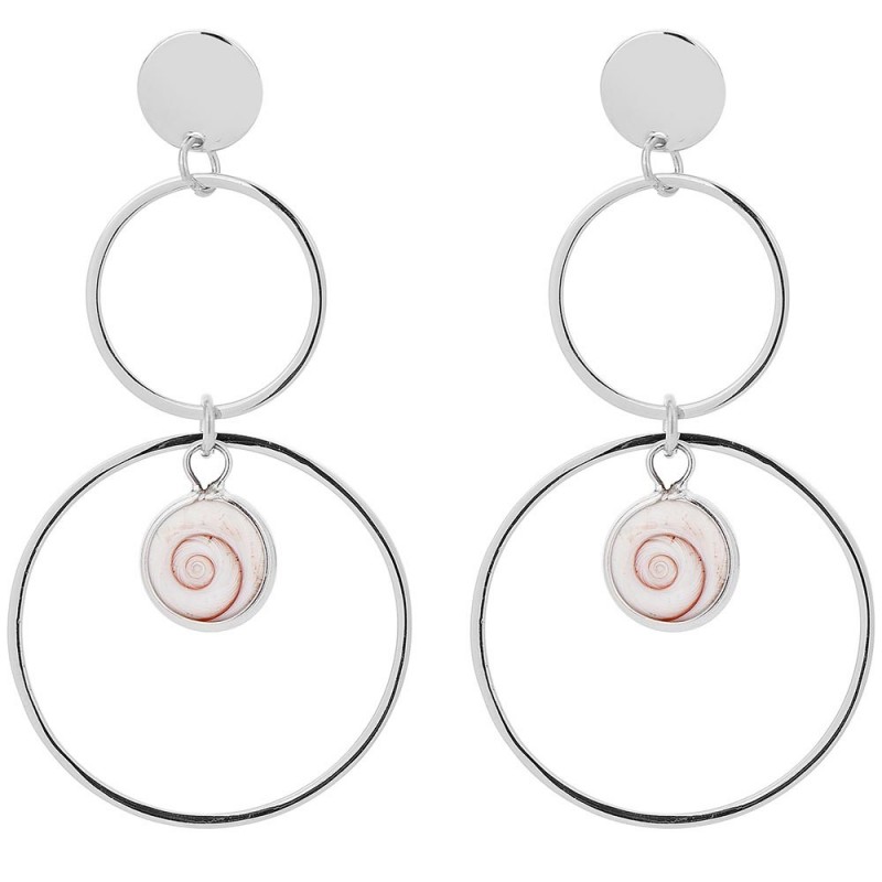 Boucles d'oreilles plaqué or avec deux yeux de sainte lucie