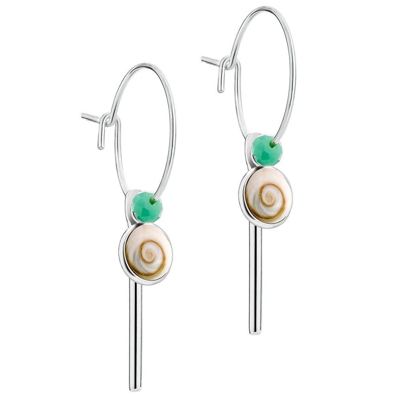 Boucles d'oreilles plaqué or avec deux yeux de sainte lucie