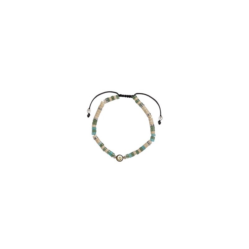 Bracelet perles heishi et œil de sainte Lucie SBC155