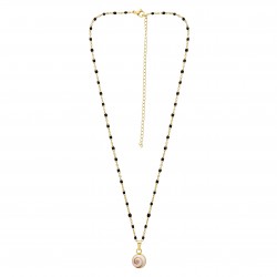 Collier œil de Ste Lucie et perles POCOLLIER001N