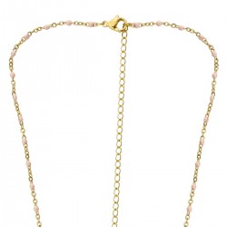 Collier œil de Ste Lucie et perles POCOLLIER001TANGERINE