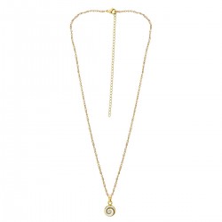 Collier œil de Ste Lucie et perles POCOLLIER001TANGERINE